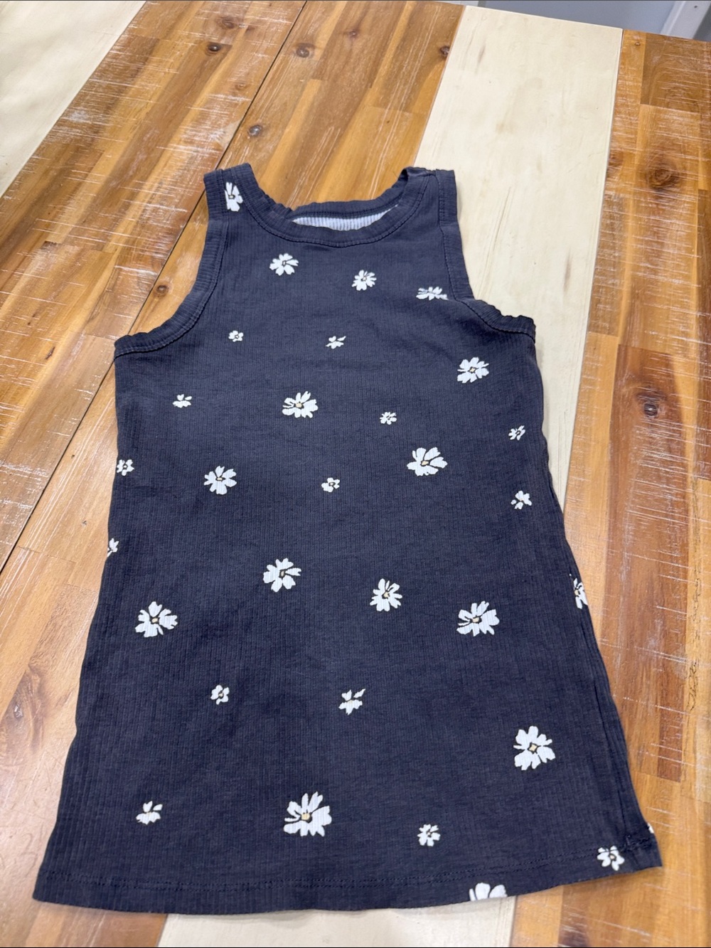 Girls' Black Daisy Print Tank Top